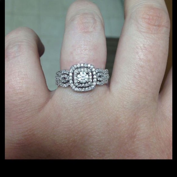 Zales Jewelry - 3 piece white gold wedding set from zales
